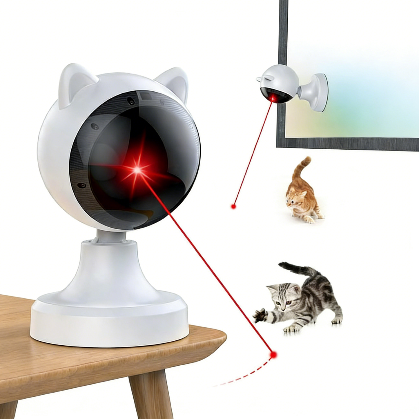 Automatic Laser Cat Toy - White