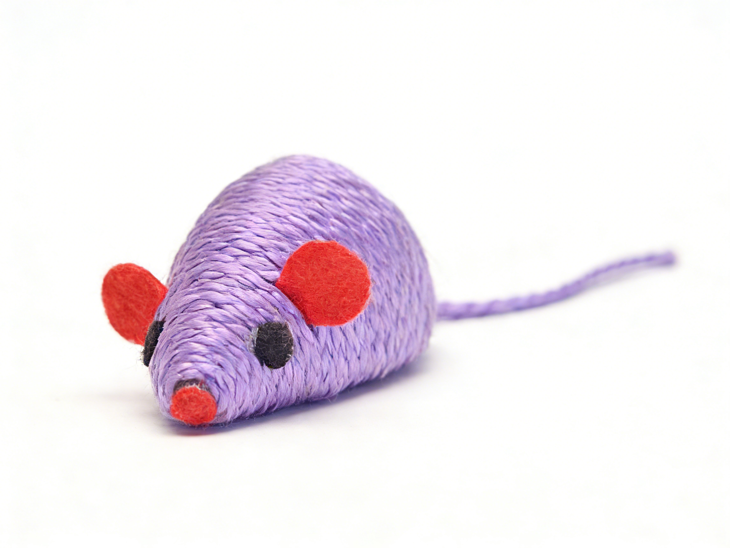 Catnip Mouse Plush Toy - Purple/Red