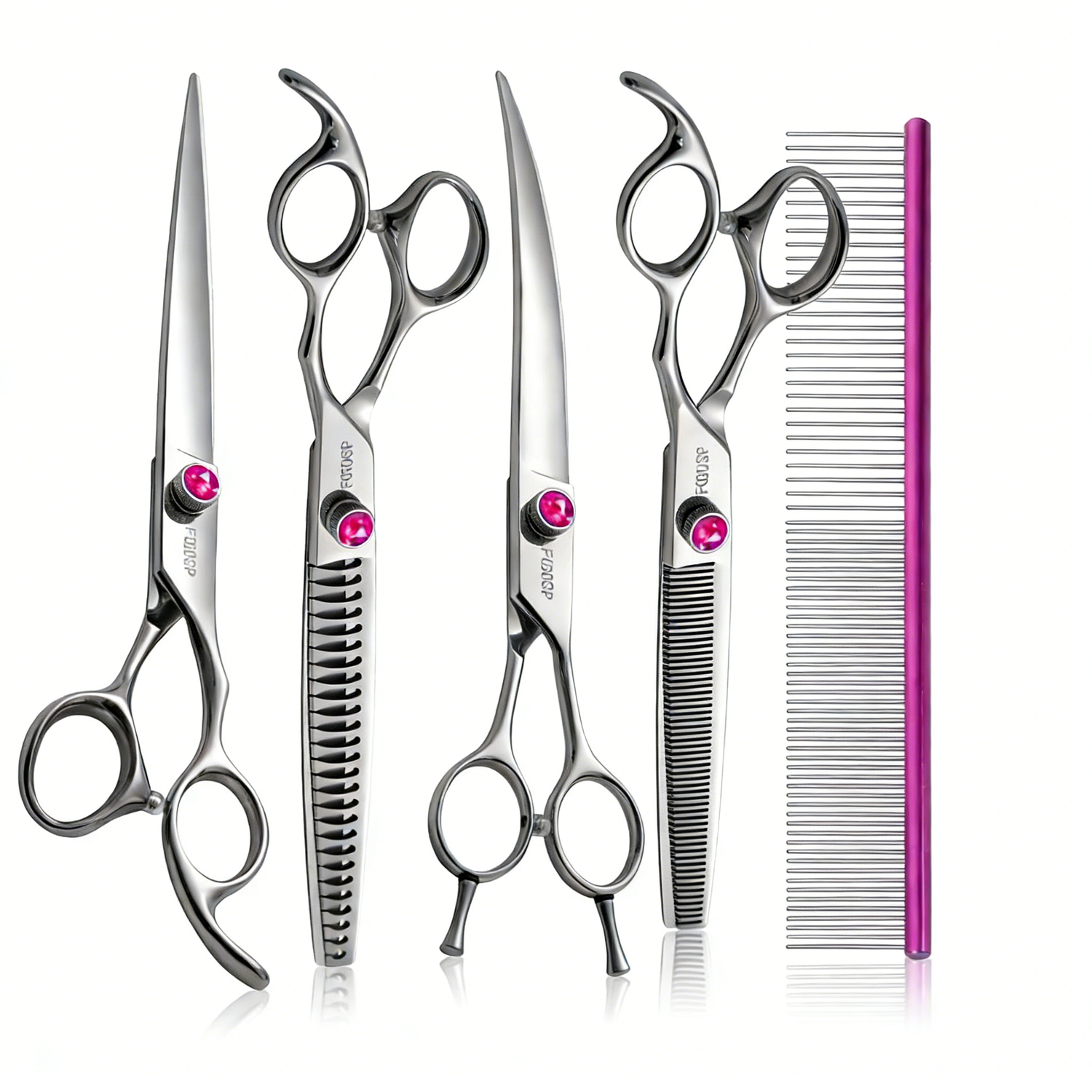 Grooming Scissors Set - Silver/Black