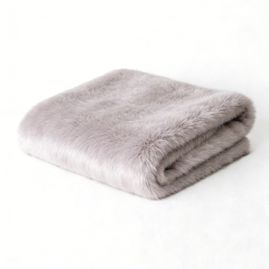 Luxury Faux Fur Throw - Cream