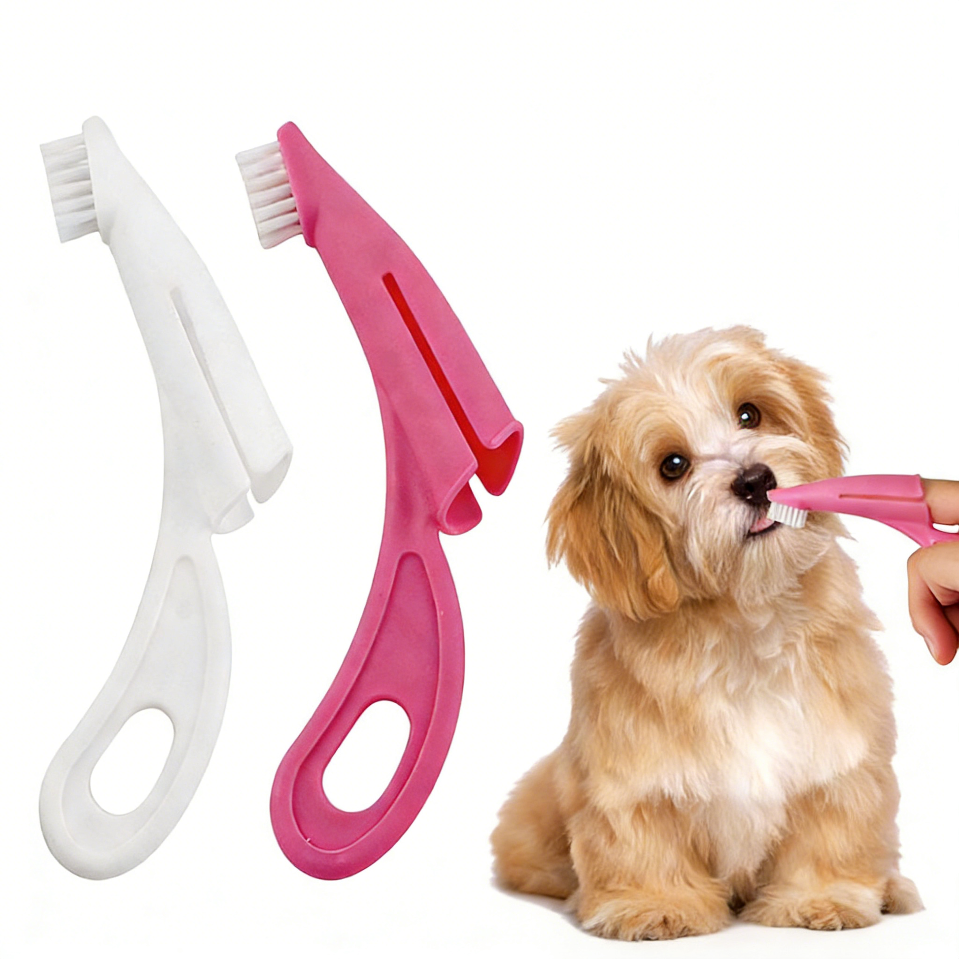 Pet Toothbrush Set - White/Blue