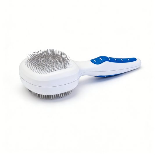 Self-Cleaning Slicker Brush - Blue/White
