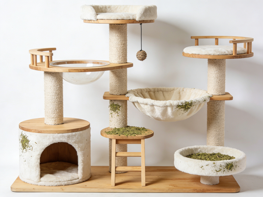 Multi-Level Cat Tree Tower - Beige/Brown